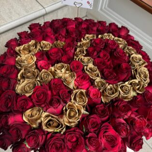 Luxe Red Roses Number Hat Box