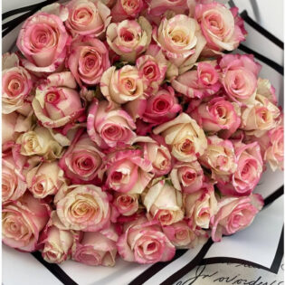 Pink and White Roses Bouquet